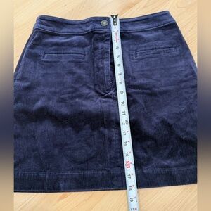 LOFT Dark Blue Corduroy Mini Skirt